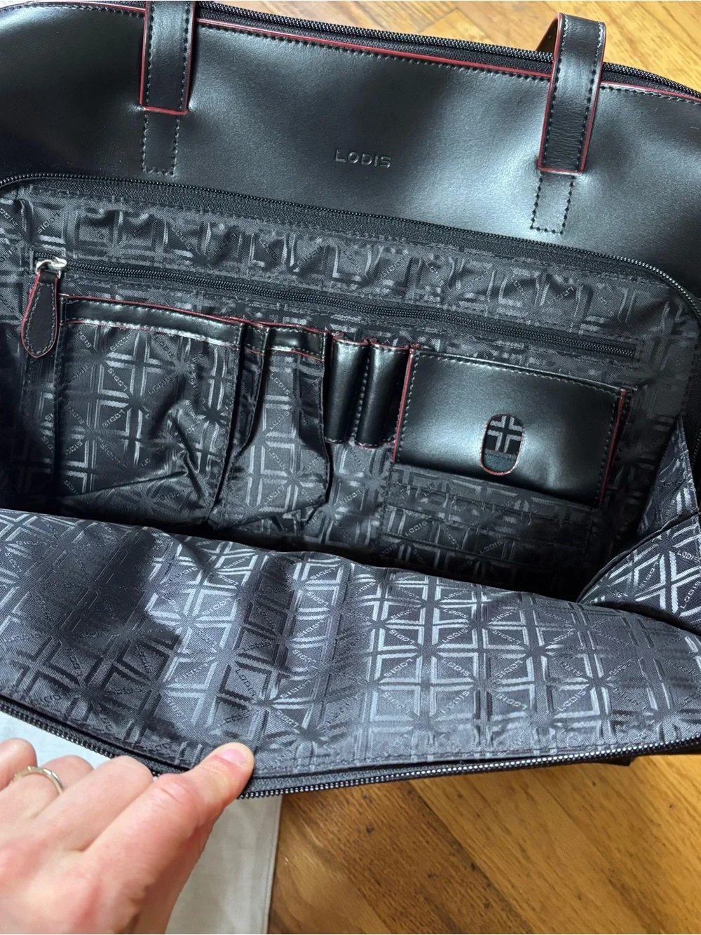 Band new Lodis Audrey Zip Top Tote with Organization - Black